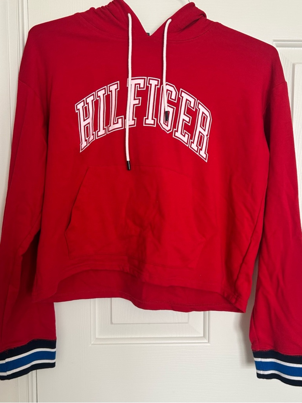 Tommy Hilfiger Red Logo Crewneck Hoodie